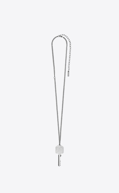 SAINT LAURENT Long necklace Homme Pendentif CHARMS clé ADDICTED TO LOVE b_V4